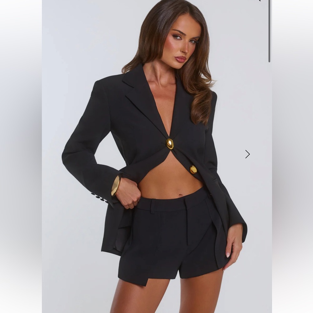 NWT black blazer and shorts set: jacket size CS, shorts size small